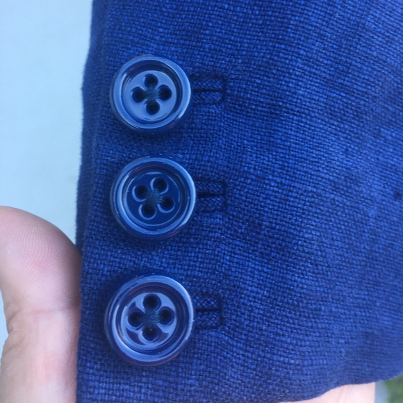 Kate Spade Blue Tami French Linen Blend Blazer with lining - Size 6. - Picture 12 of 17